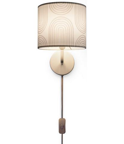 Paco Home Wandlamp Luca Pillar Binnen woonkamer wandlamp met stoffen kap retro modern E14