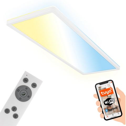 Briloner Smarte LED-Deckenleuchte Tava, 58x20 cm, CCT, dimmbar