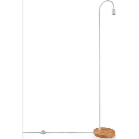 Paco Home Staande lamp Walter Booglamp industrial LED woonkamer Scandi minimalistisch houten voet