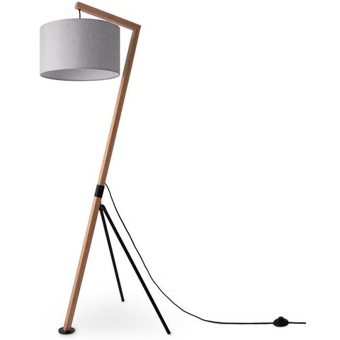 Paco Home Staande lamp GALLOW Modern woonkamer driepoot hout metaal vintage E27 galg