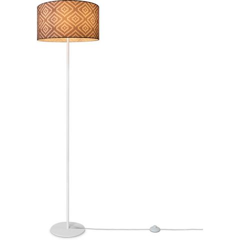 Paco Home Staande lamp Luca Stella Vloerlamp stoffen lampenkap retro vintage E27 textielkap