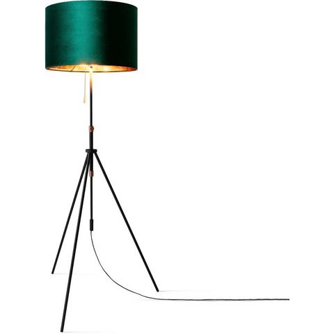 Paco Home Staande lamp Naomi uni Color Woonkamer in hoogte verstelbaar 121,5 tot 176,5 cm trekschakelaar velours