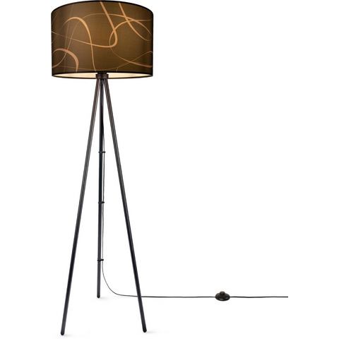 Paco Home Staande lamp Trina Tribal Vloerlamp driepoot met lampenkap stof statief modern vintage uni