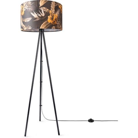 Paco Home Staande lamp Trina Flower Vloerlamp driepoot statief stoffen kap rond bloemen bloemig modern