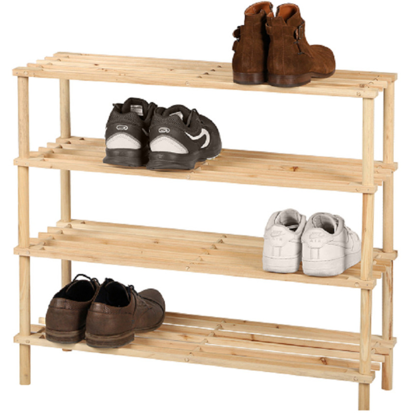 Urban Living Schoenenrek - lichtbruin - 12 paar schoenen - hout -73x26x68cm -