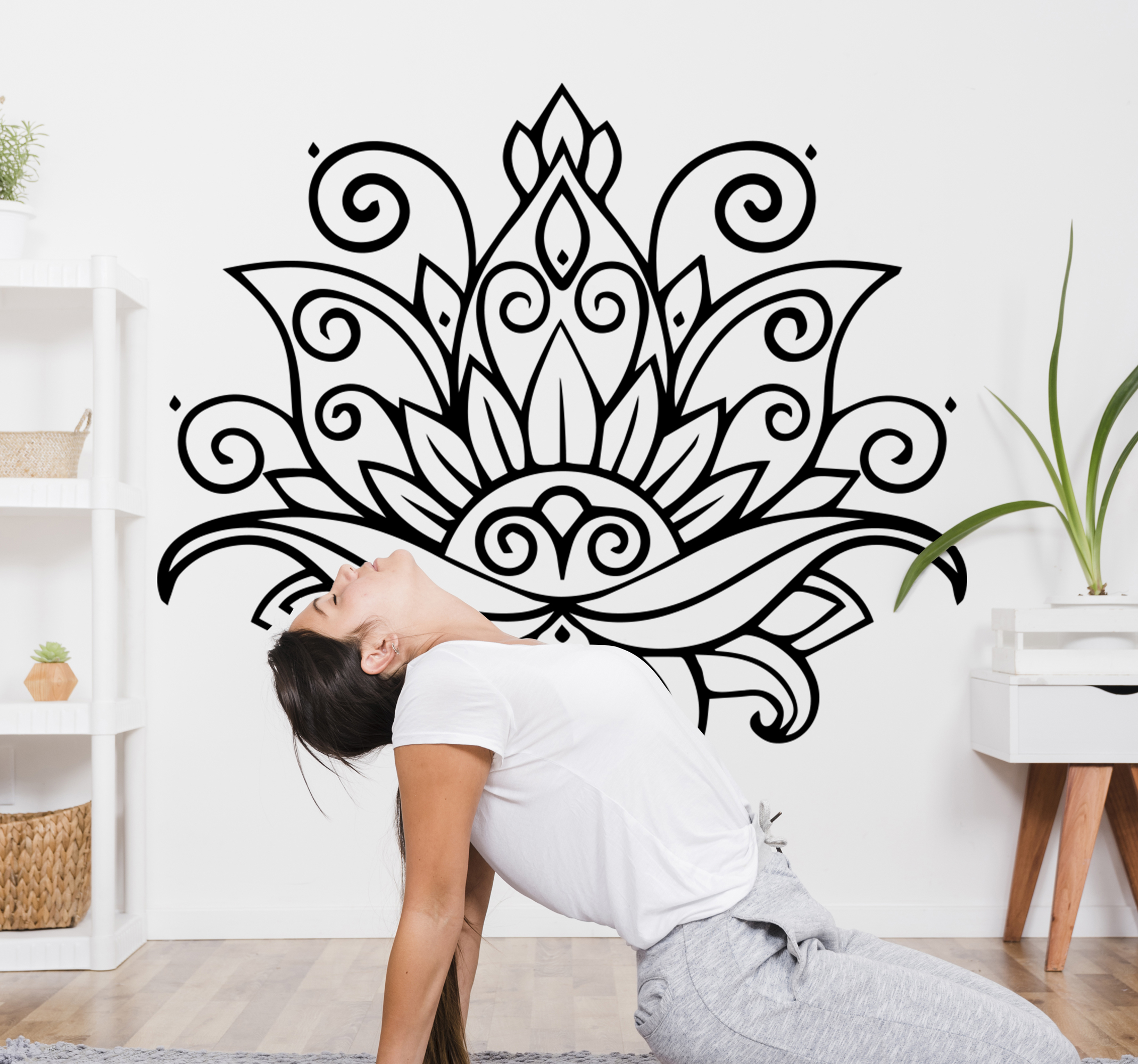 Tenstickers Muursticker mandala bloem