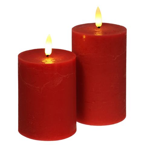 I.GE.A. Led-kaars LED echte waskaars 2-pack Met timer flikkerende stompkaars adventskaarsen adventskrans