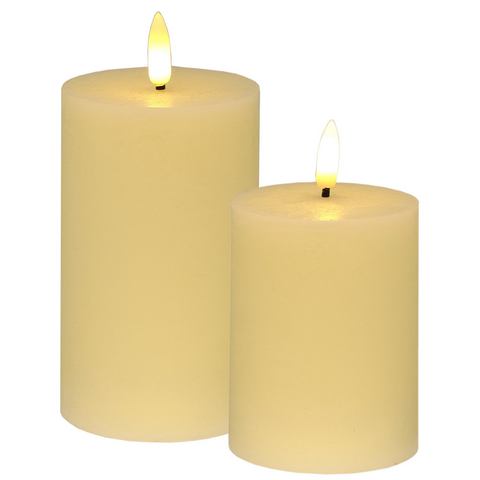 I.GE.A. Led-kaars LED echte waskaars 2-pack Met timer flikkerende stompkaars adventskaarsen adventskrans