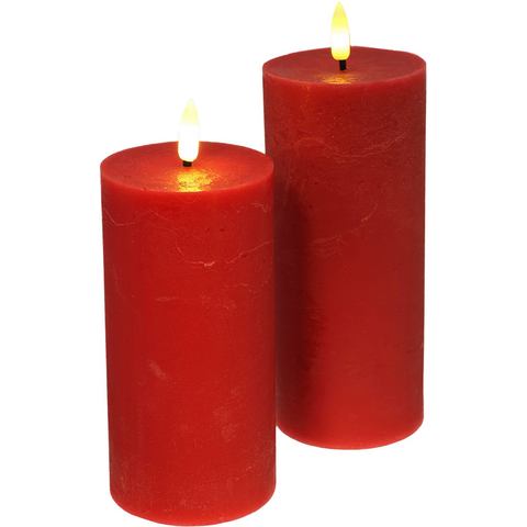 I.GE.A. Led-kaars LED echte waskaars 2-pack Met timer flikkerende stompkaars adventskaarsen adventskrans