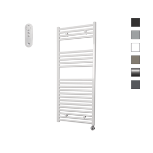 Sanicare HVS elektrische radiator 60x112cm wit met afstandsbediening en thermostaat chroom rechtsonder