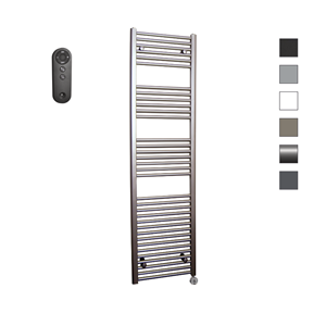 Sanicare HVS elektrische radiator 45x172cm inox-look met afstandsbediening en thermostaat chroom rechtsonder