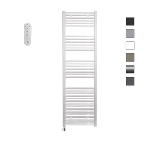 Sanicare HVS elektrische radiator 60x172cm wit met afstandsbediening en thermostaat wit linksonder