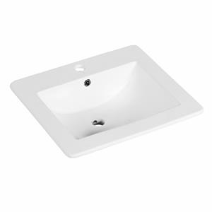 Kerra KR 530 inbouw wastafel 54x46cm met kraangat wit