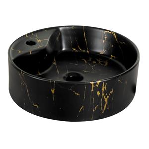 Kerra KR 138 keramische waskom 46cm zwart/goud