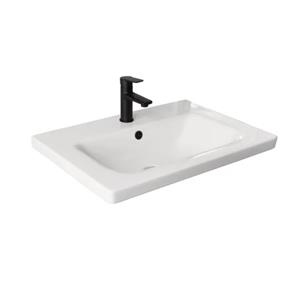 Sanicare Q18 keramische wastafel 65cm met kraangat wit glans