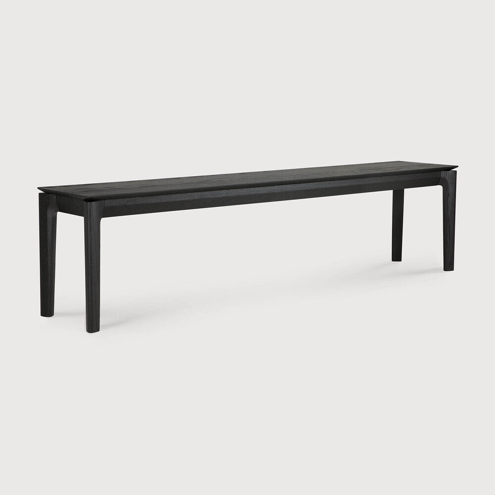 Ethnicraft Eetkamerbank Bok Gevernist Eikenhout, 186cm - Zwart
