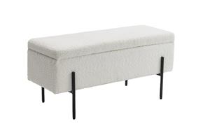 Invicta Interior Bank met opslag LOFT 100cm boucle wit - 45728