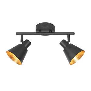 Steinhauer Deckenstrahler Oeroe, 2-flammig, schwarz, Metall, E14