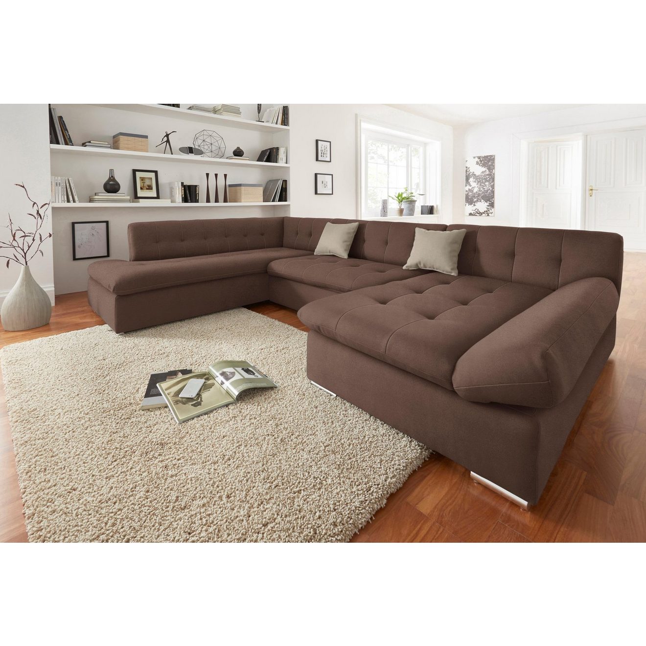 TRENDMANUFAKTUR Zithoek Reggae II, incl. armleuningverstelling, tijdloos modern, comfortabel, U-vorm