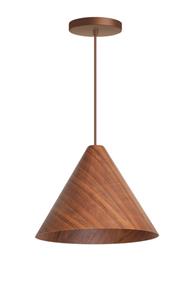 ETH Houten hanglamp Robin walnoot Ø 33cm 05-HL4004-77