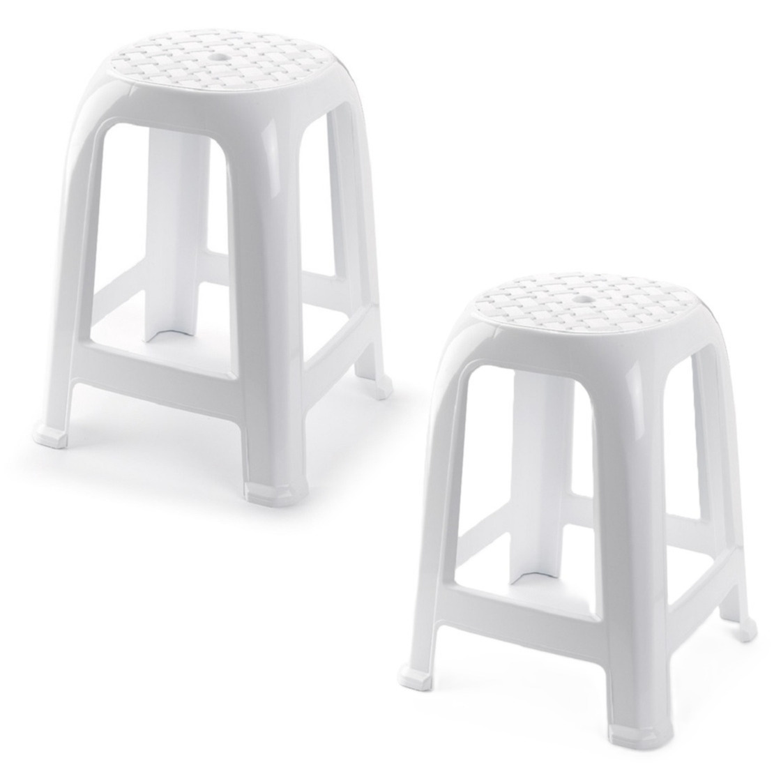 PlasticForte Zit krukjes - 2x - wit - kunststof - x x cm - extra zitplaatsen -