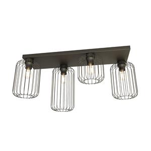 Emibig Plafondlamp Barn 4 lichts L 70 cm zwart