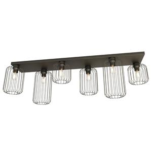 Emibig Plafondlamp Barn 6 lichts L 115 cm zwart