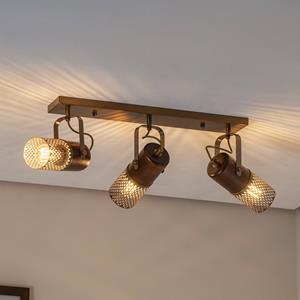 Avonni Deckenlampe Albrecht antikgold L&auml;nge 60 cm Metall/Holz 3flg.