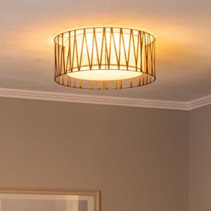 TK Lighting Deckenleuchte Harmony, schwarz, Jute natur, &Oslash; 50 cm