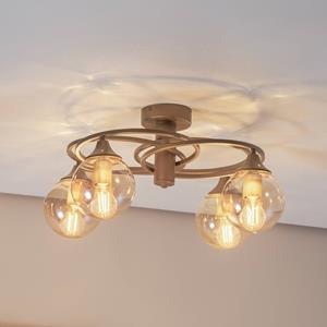 Avonni Deckenlampe Binah amber/antikgold 4-flg. &Oslash; 60 cm Glas/Metall