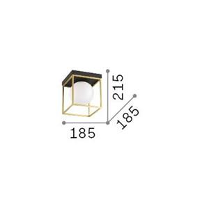 Ideallux Plafondlamp Ideal Lux Lingotto, zwart, opaal glas, 1-lamp