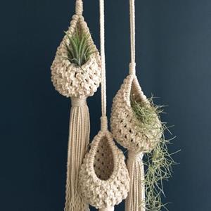 Amusedly Hangende mand landschapsarchitectuur katoen ananas macrame vorm bloemplanter A