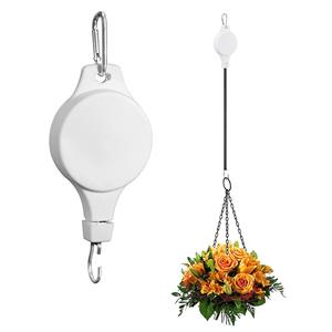 Papij (Nikita) Intrekbare katrol hangende mand, naar beneden te trekken hanger, tuinplantenpotten, haak One Size wit