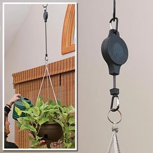 Yuyongzhi 1 stuks intrekbare plantenhaak katrol hanger gemakkelijk bereikbare planten katrol intrekbare hangende mand pull down hanger katrol tuinmanden 1pcs