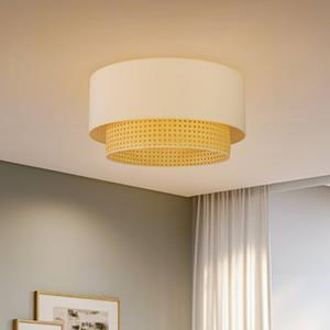 Duolla Deckenleuchte Boho, &Oslash; 45 cm, creme-wei&szlig;/Rattan