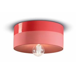 Ferroluce Deckenlampe Pi Keramik gl&auml;nzend/matt &Oslash; 25 cm rot