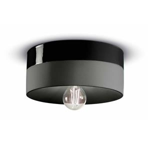 Ferroluce Deckenlampe PI Keramik gl&auml;nzend/matt &Oslash;25cm schwarz
