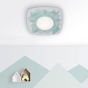 Elobra LED-Deckenleuchte Scandi Wald, 58 cm, gr&uuml;n, MDF-Holz