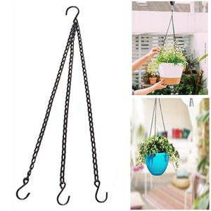 Departsyi Tuinplanten Lange Hangkettingen Multifunctionele Bloempot Hanger Vervanging voor Plantenbakken en Lantaarns One Size zwart