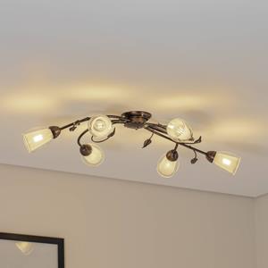 ONLI Deckenleuchte Liliana, 6-flammig, schwarz, rotgold, Metall