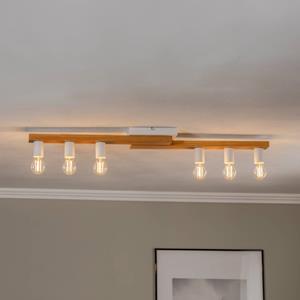 Envostar Deckenleuchte Laurent, holz/wei&szlig;, 6-flammig