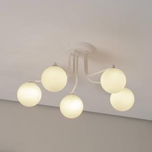 SOLLUX LIGHTING Deckenleuchte Astral, wei&szlig;, L&auml;nge 64 cm, Stahl/Glas, 5-flg.