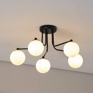 SOLLUX LIGHTING Deckenleuchte Astral, schwarz, L&auml;nge 64 cm, Stahl/Glas