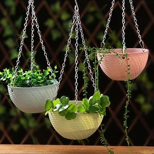Golden Childhood Balkonketting hangende plantenbakken bloempot mand imitatie rotan geweven blauw