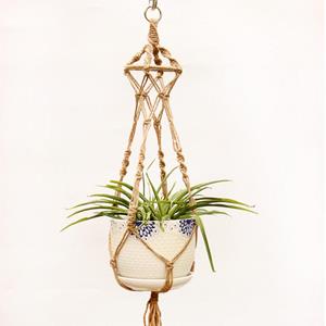 DC-HOME-4 Macrame Plant Hanger Manden Bloempotten Houder Balkon Muur Opknoping Planter Decor Geknoopt Hijstouw Huis Tuinbenodigdheden