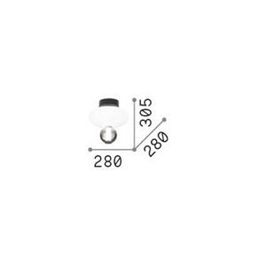 Ideallux Ideal Lux LED plafondlamp Lumiere-2, opaal/grijs glas, zwart