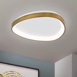 Orion LED-Deckenlampe Charlie, &Oslash; 45 cm, opalwei&szlig;, altmessingfarben