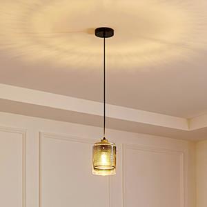 Lucande H&auml;ngeleuchte Sterzy, &Oslash; 15 cm, grau, Glas, E27