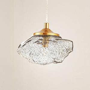 Lindby H&auml;ngeleuchte Piatra, rauch/messing, Glas, &Oslash; 16 cm, G9