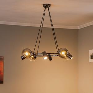 Lucea H&auml;ngeleuchte Zerde 4+4 &Oslash; 82 cm schwarz-chrom 8-flg